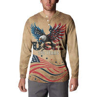 America 250th Anniversary Button Sweatshirt Eagle Us Flag July 4Th - Wonder Print Shop