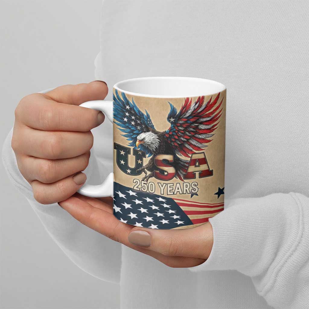 America 250th Anniversary Ceramic Mug Eagle Us Flag July 4Th - Wonder Print Shop