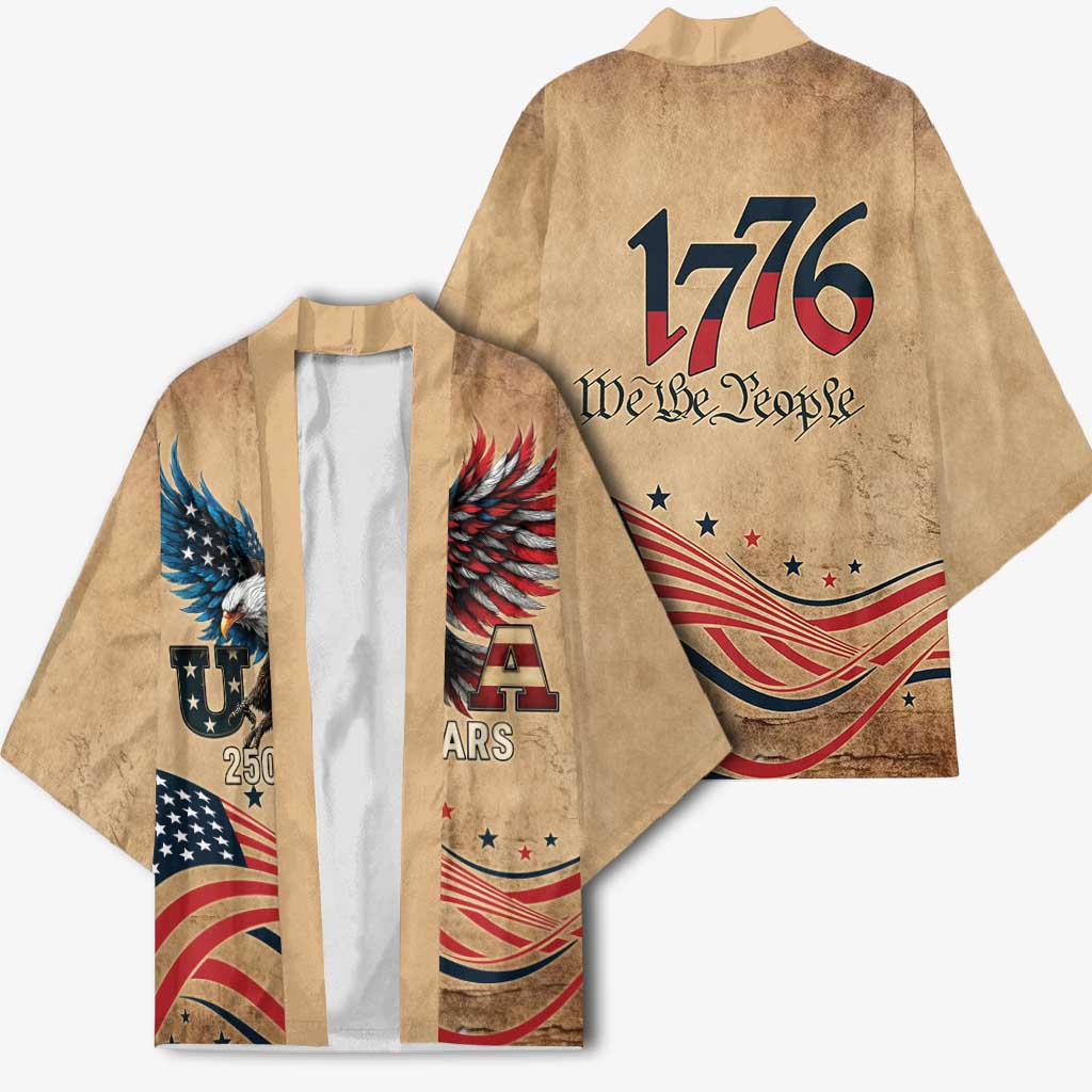 America 250th Anniversary Kimono Eagle Us Flag July 4Th - Wonder Print Shop