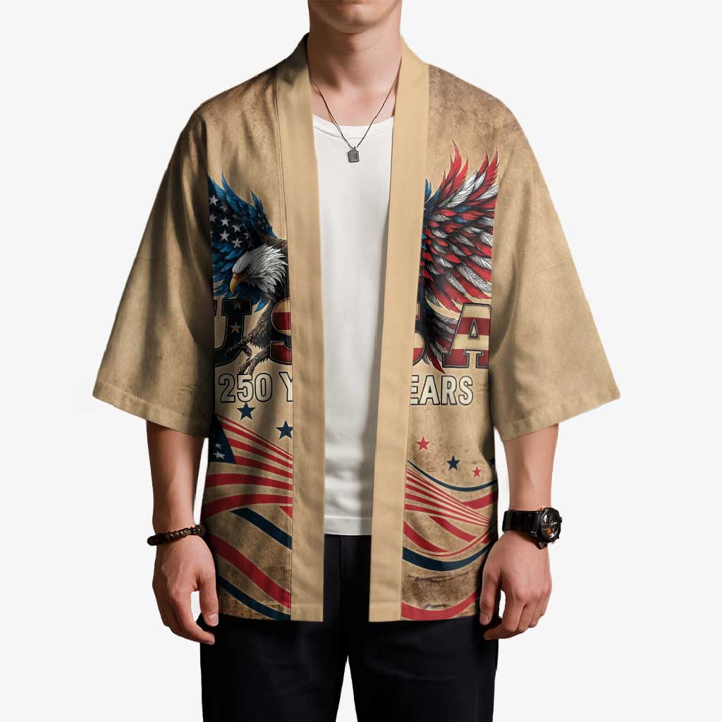America 250th Anniversary Kimono Eagle Us Flag July 4Th - Wonder Print Shop