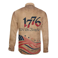 America 250th Anniversary Long Sleeve Button Shirt Eagle Us Flag July 4Th - Wonder Print Shop