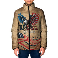 America 250th Anniversary Padded Jacket Eagle Us Flag July 4Th - Wonder Print Shop