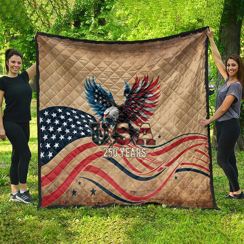 America 250th Anniversary Quilt Eagle Us Flag July 4Th - Wonder Print Shop