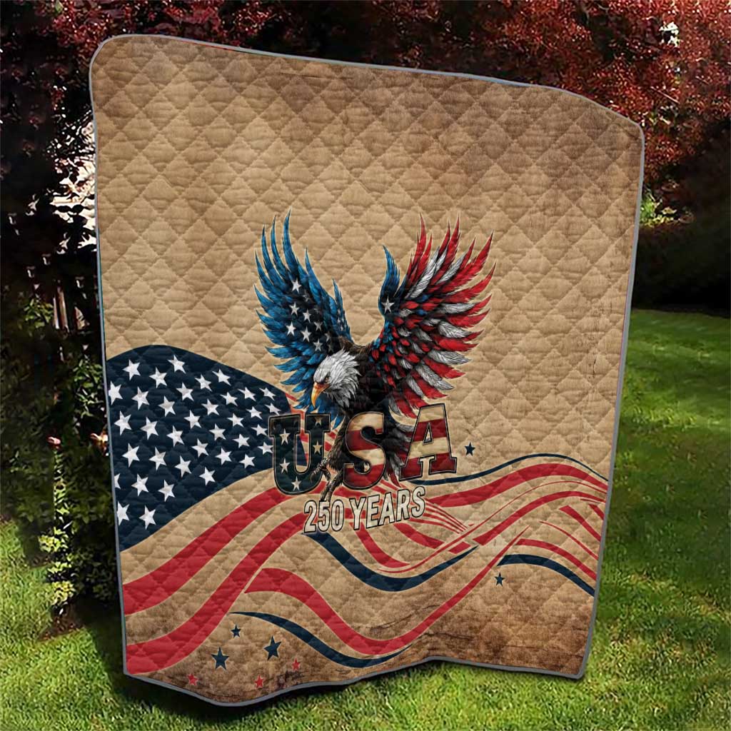 America 250th Anniversary Quilt Eagle Us Flag July 4Th - Wonder Print Shop