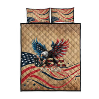America 250th Anniversary Quilt Bed Set Eagle Us Flag July 4Th - Wonder Print Shop