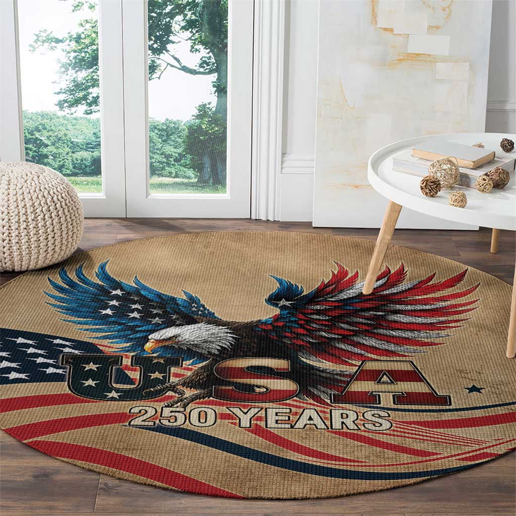 America 250th Anniversary Round Carpet Eagle Us Flag July 4Th - Wonder Print Shop