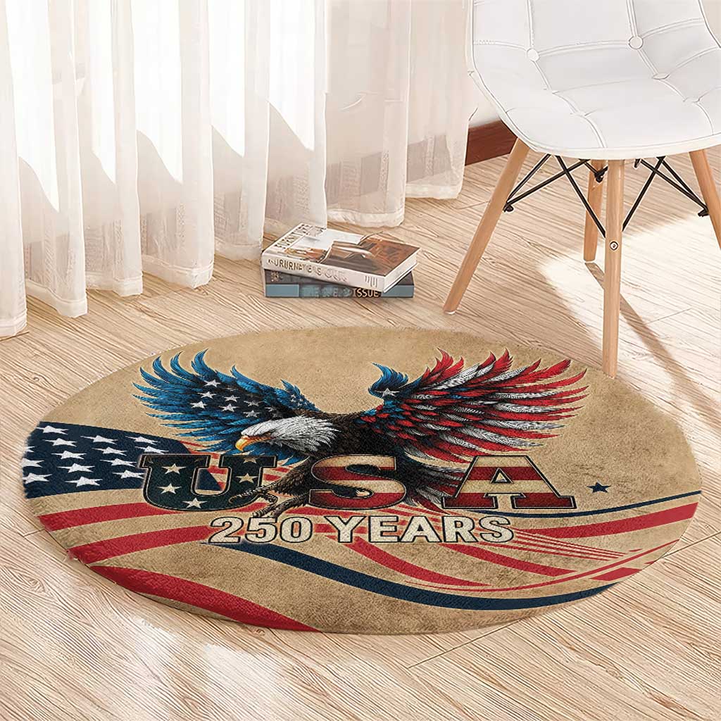 America 250th Anniversary Round Carpet Eagle Us Flag July 4Th - Wonder Print Shop
