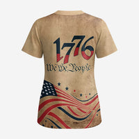 America 250th Anniversary Scrub Top Eagle Us Flag July 4Th - Wonder Print Shop