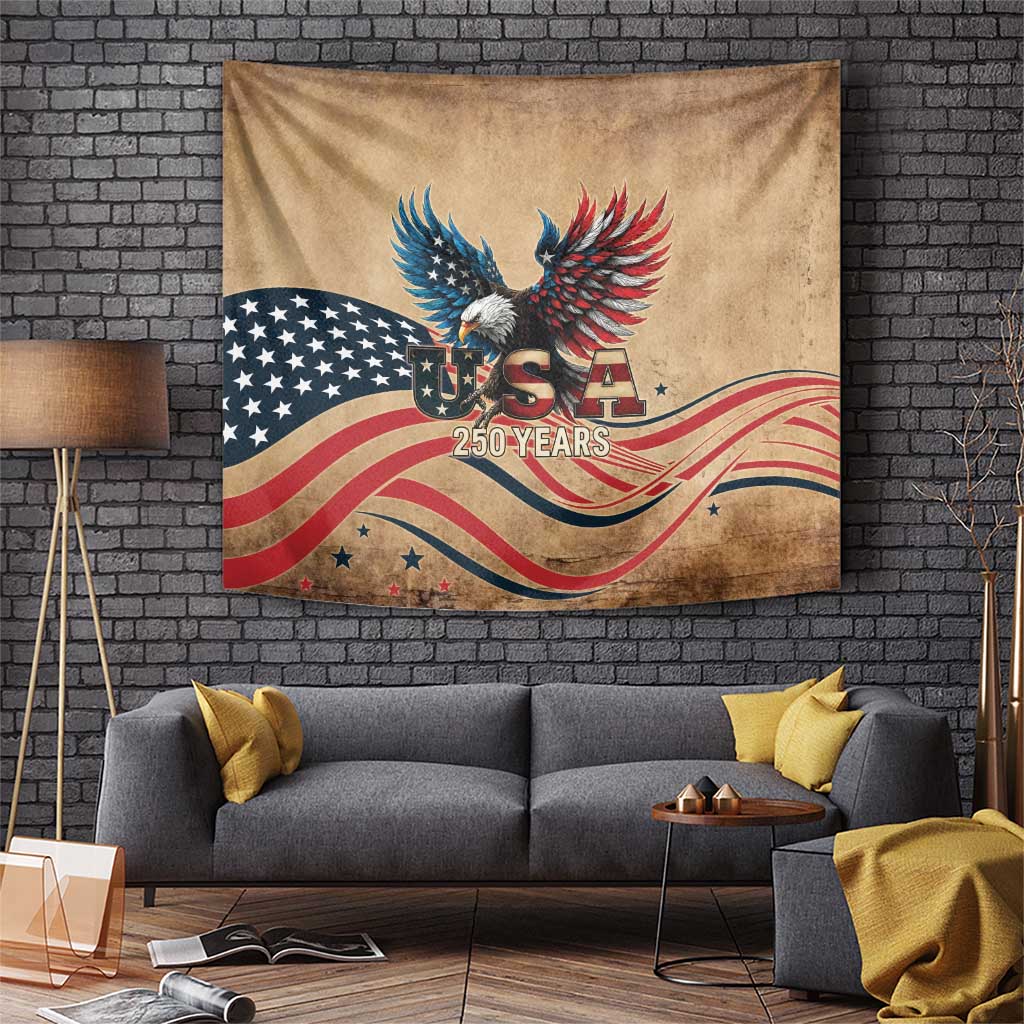 America 250th Anniversary Tapestry Eagle Us Flag July 4Th - Wonder Print Shop