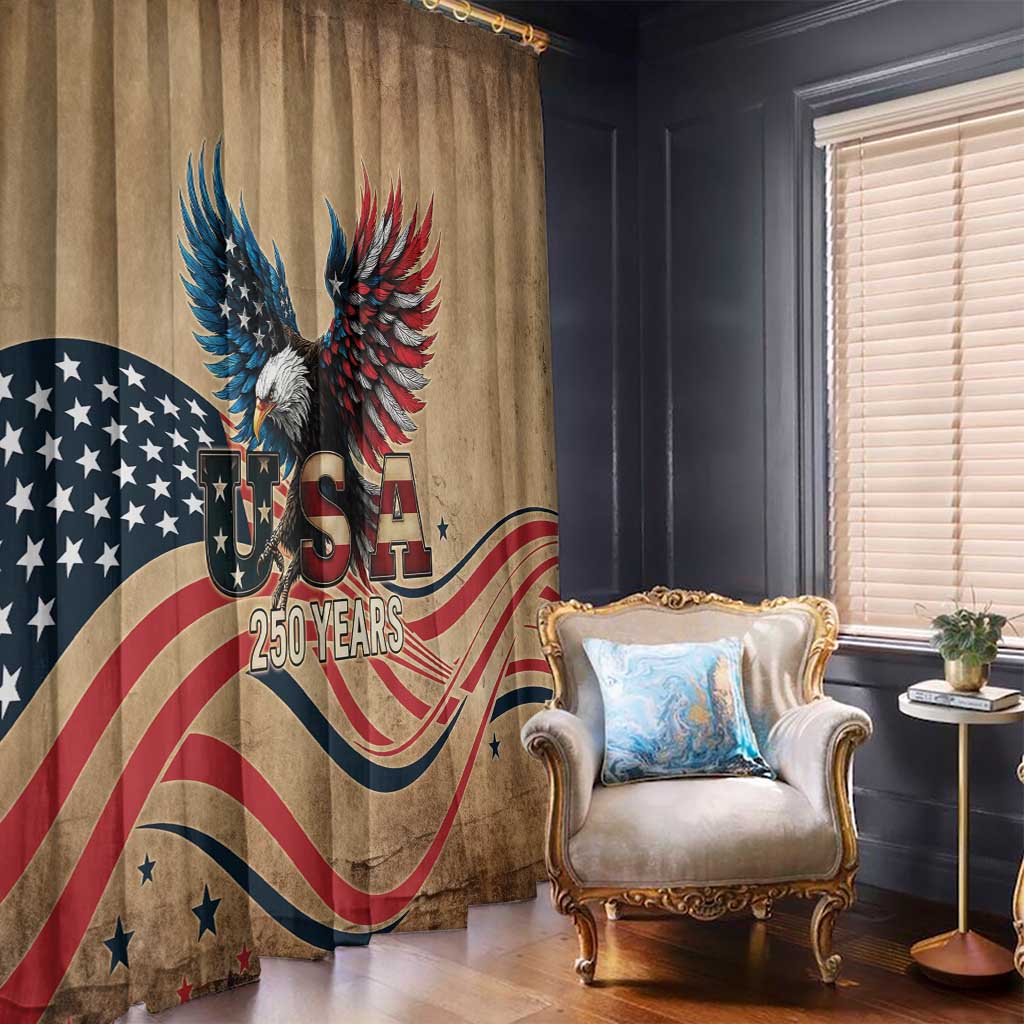 America 250th Anniversary Window Curtain Eagle Us Flag July 4Th - Wonder Print Shop