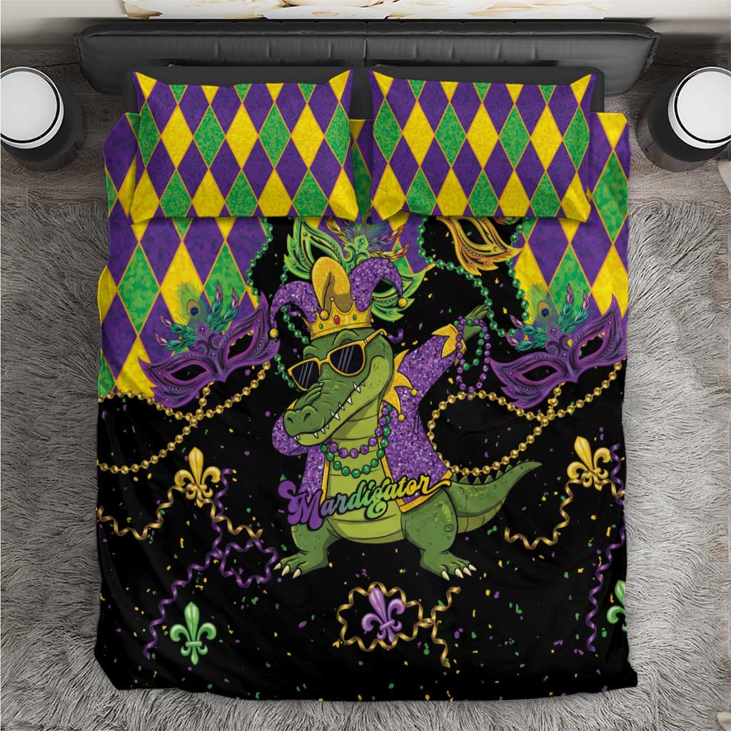 Mardi Gras Alligator Bedding Set Mardigator On Tuesdays We Wear Beads - Wonder Print Shop