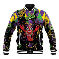 Mardi Gras Crawfish Baseball Jacket On Tuesdays We Wear Beads - Wonder Print Shop