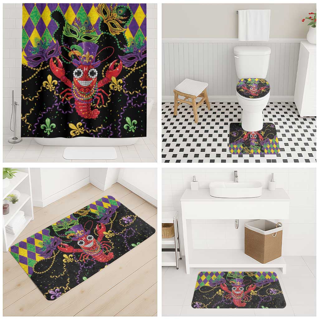 Mardi Gras Crawfish Bathroom Set On Tuesdays We Wear Beads - Wonder Print Shop