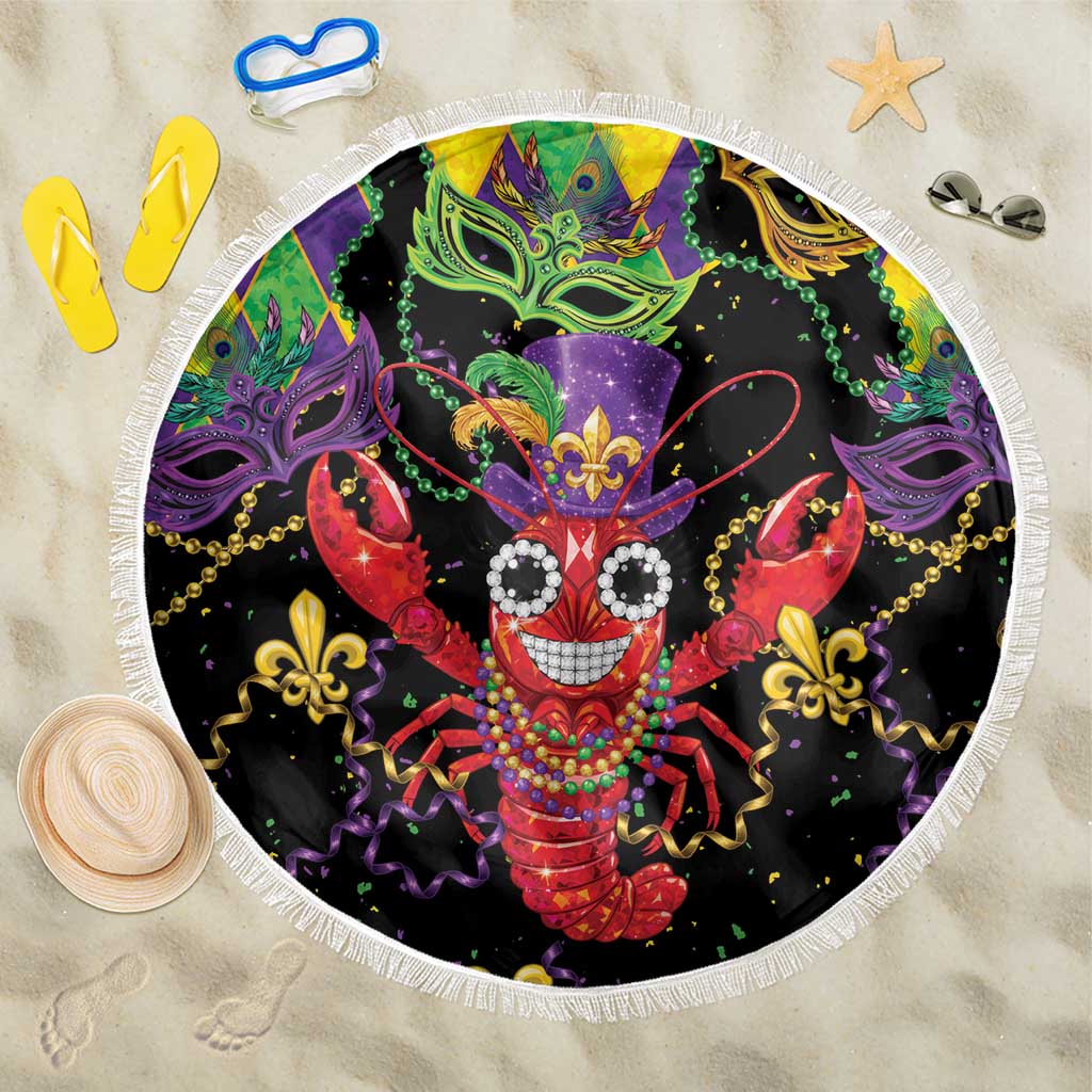 Mardi Gras Crawfish Beach Blanket On Tuesdays We Wear Beads - Wonder Print Shop