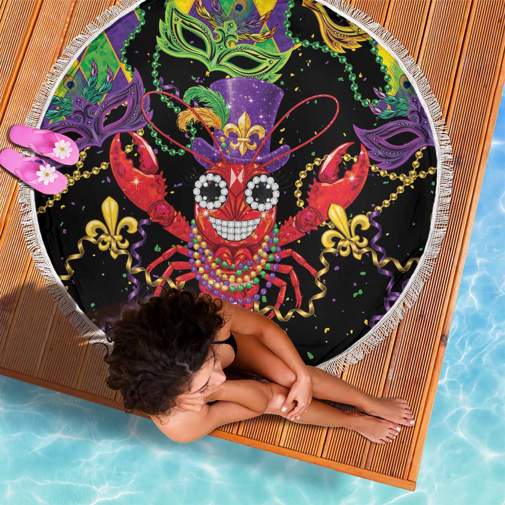 Mardi Gras Crawfish Beach Blanket On Tuesdays We Wear Beads - Wonder Print Shop