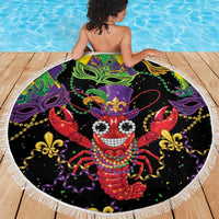 Mardi Gras Crawfish Beach Blanket On Tuesdays We Wear Beads - Wonder Print Shop
