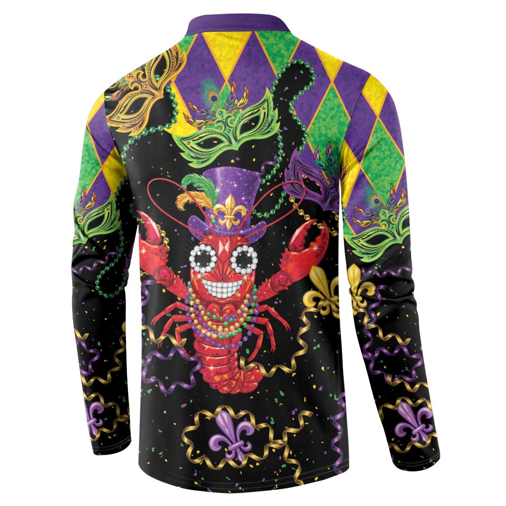 Mardi Gras Crawfish Button Sweatshirt On Tuesdays We Wear Beads - Wonder Print Shop