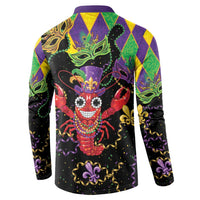 Mardi Gras Crawfish Button Sweatshirt On Tuesdays We Wear Beads - Wonder Print Shop