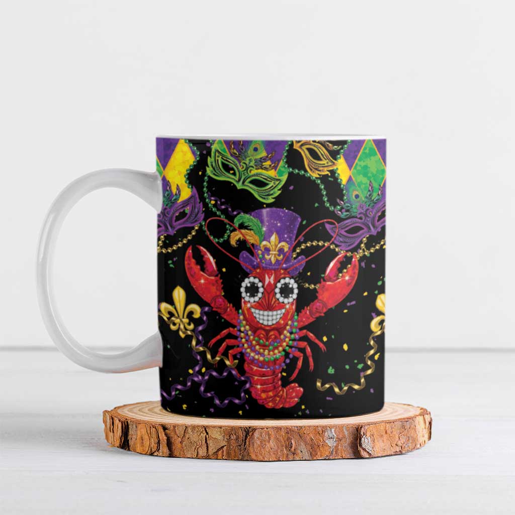 Mardi Gras Crawfish Ceramic Mug On Tuesdays We Wear Beads - Wonder Print Shop