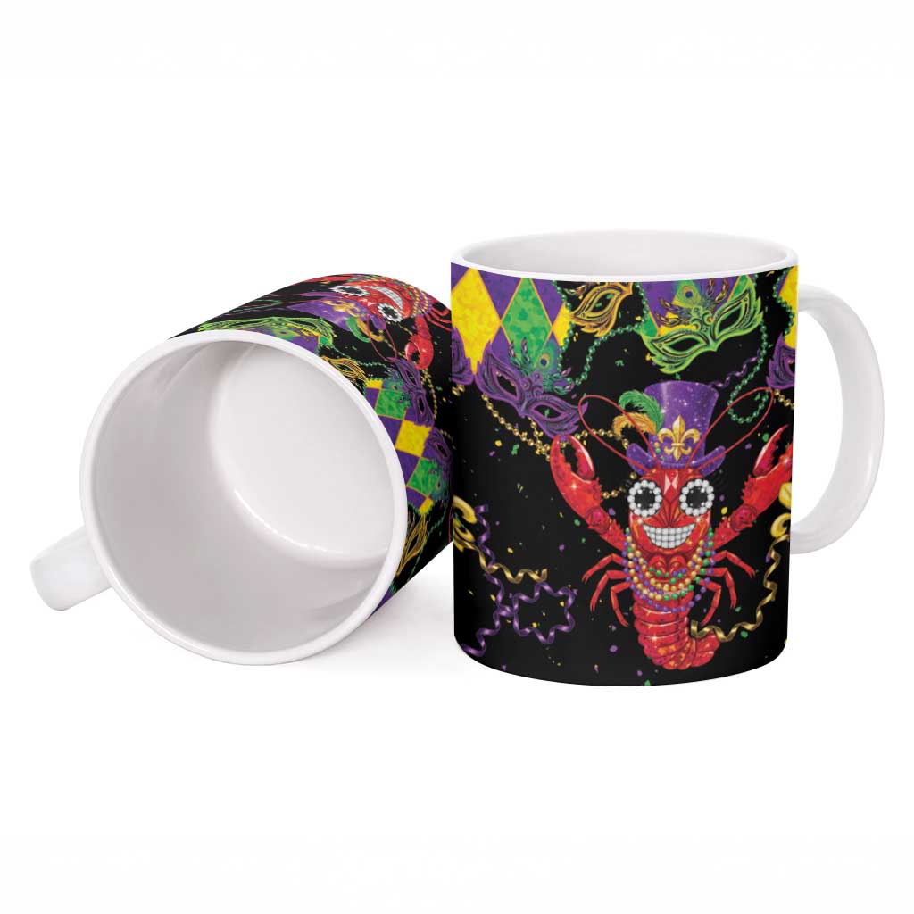 Mardi Gras Crawfish Ceramic Mug On Tuesdays We Wear Beads - Wonder Print Shop