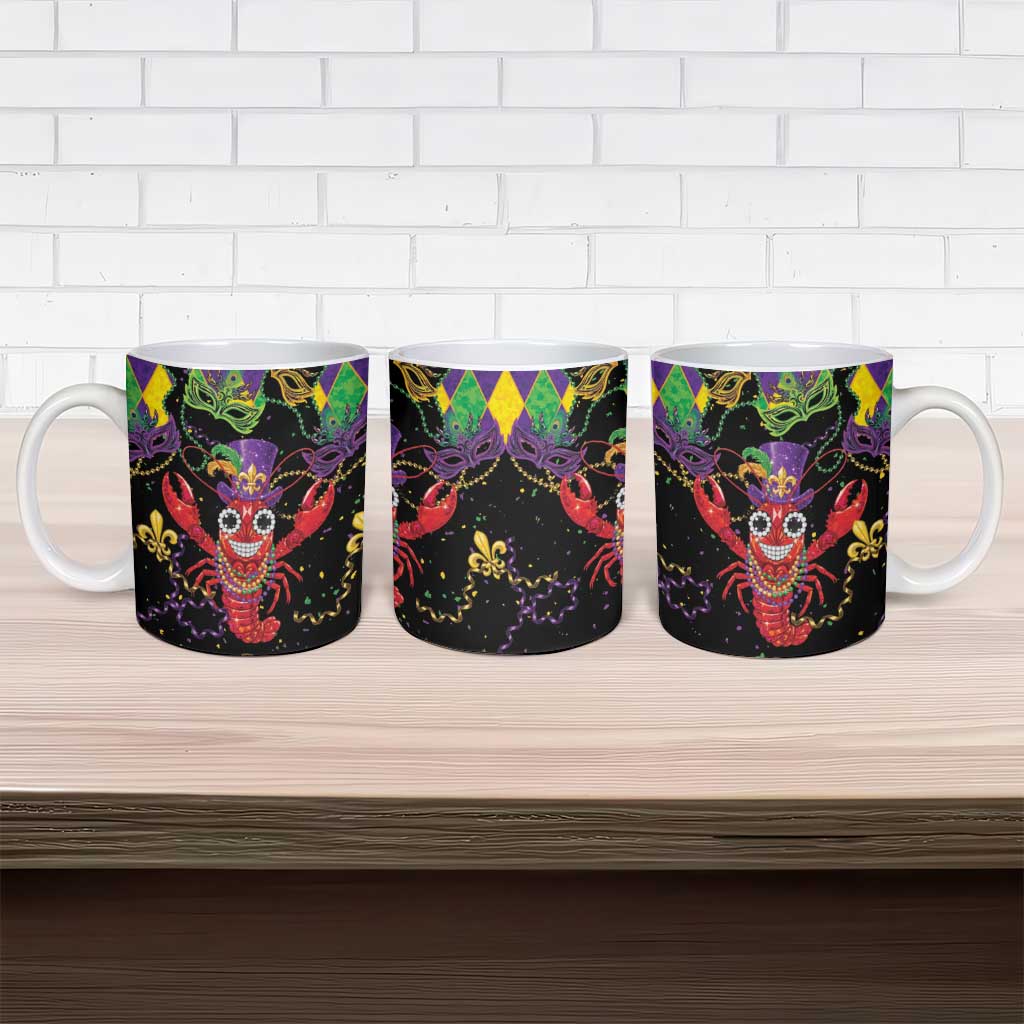 Mardi Gras Crawfish Ceramic Mug On Tuesdays We Wear Beads - Wonder Print Shop