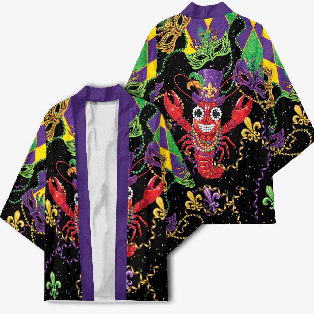 Mardi Gras Crawfish Kimono On Tuesdays We Wear Beads - Wonder Print Shop