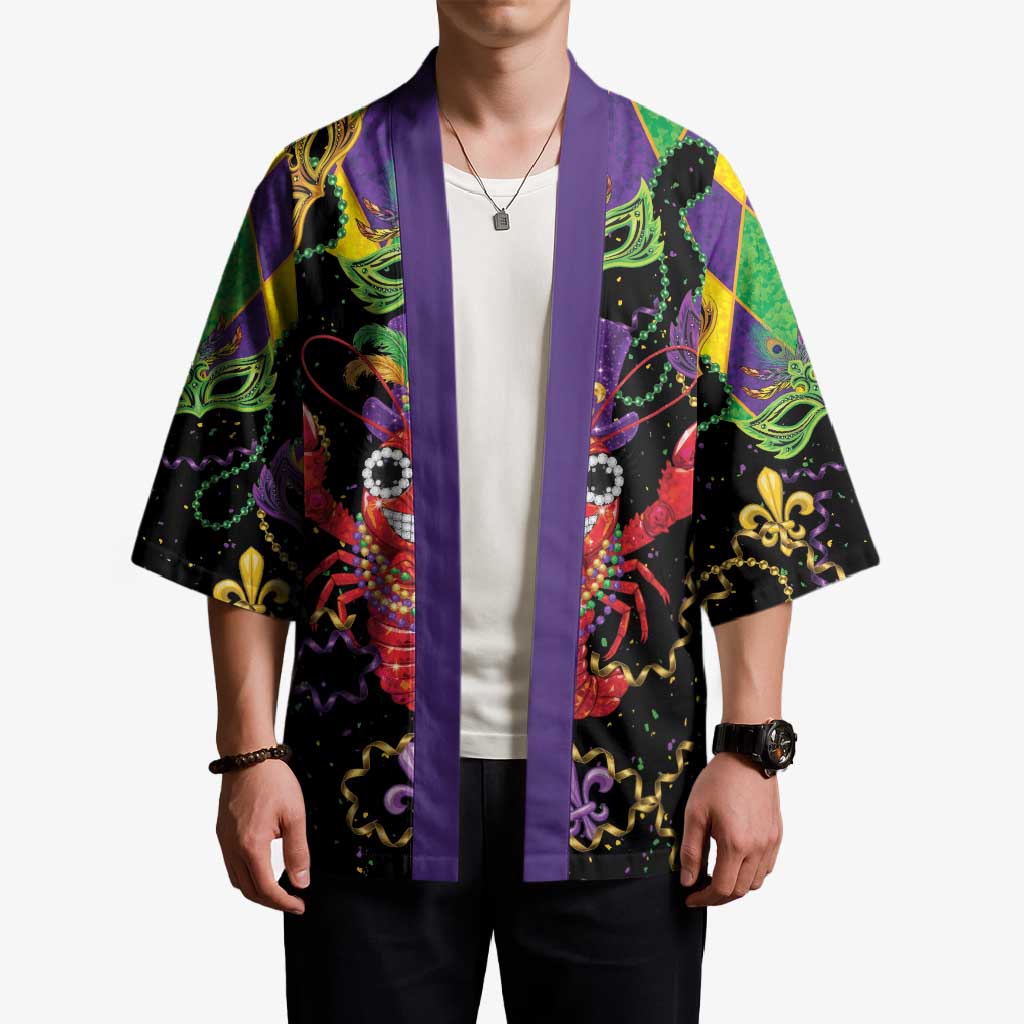 Mardi Gras Crawfish Kimono On Tuesdays We Wear Beads - Wonder Print Shop