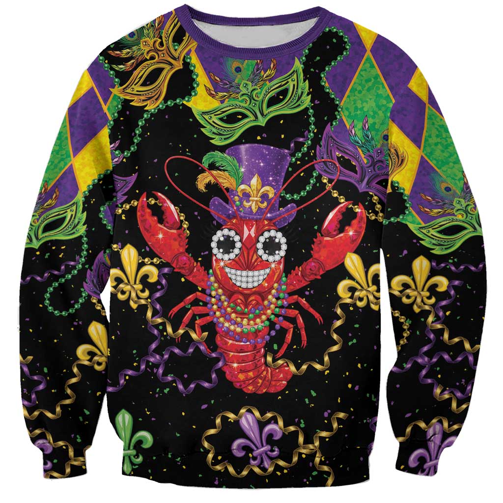 Mardi Gras Crawfish Sweatshirt On Tuesdays We Wear Beads - Wonder Print Shop