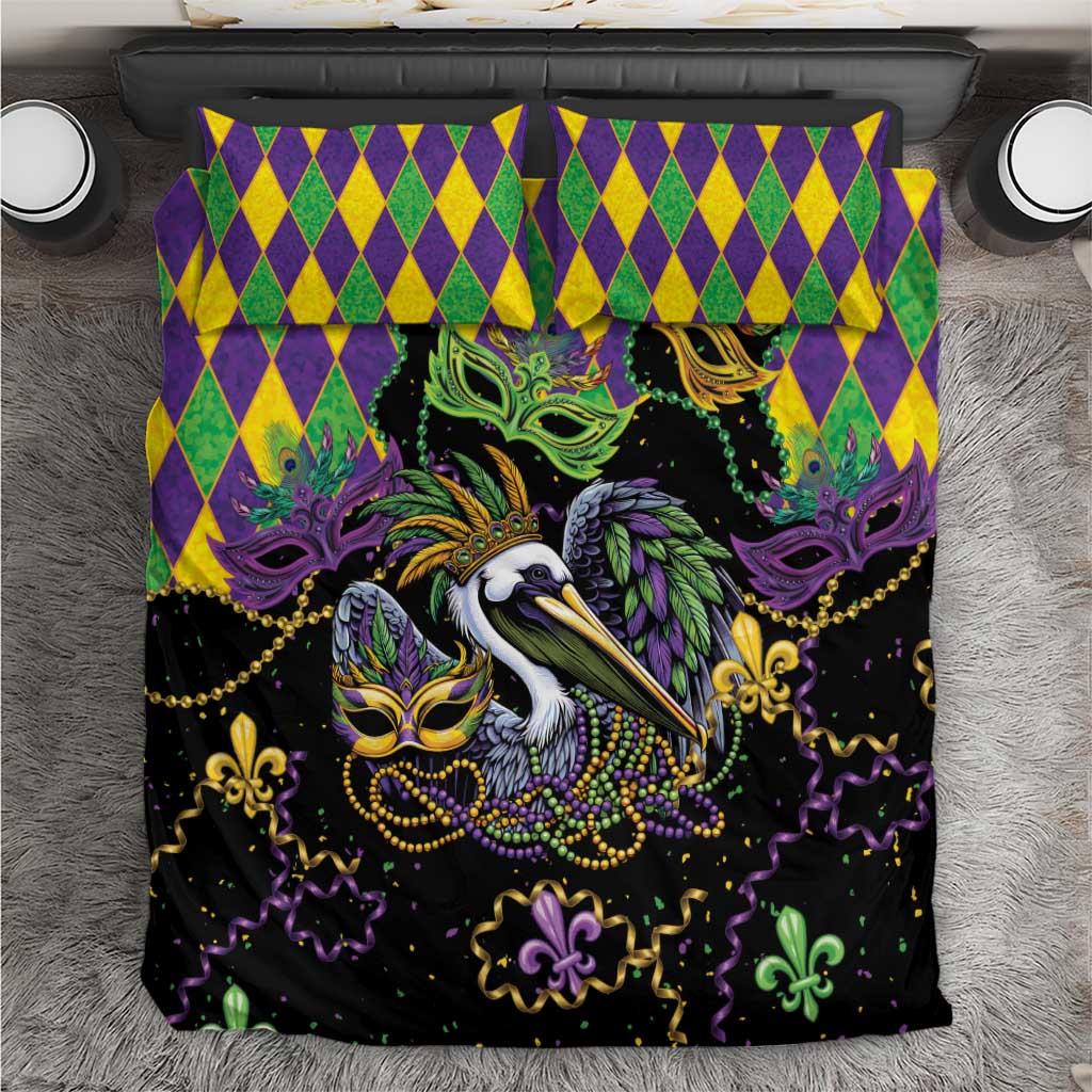 Mardi Gras Pelican Bedding Set On Tuesdays We Wear Beads - Wonder Print Shop