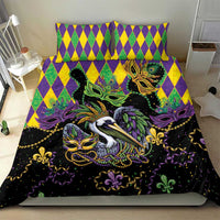 Mardi Gras Pelican Bedding Set On Tuesdays We Wear Beads - Wonder Print Shop