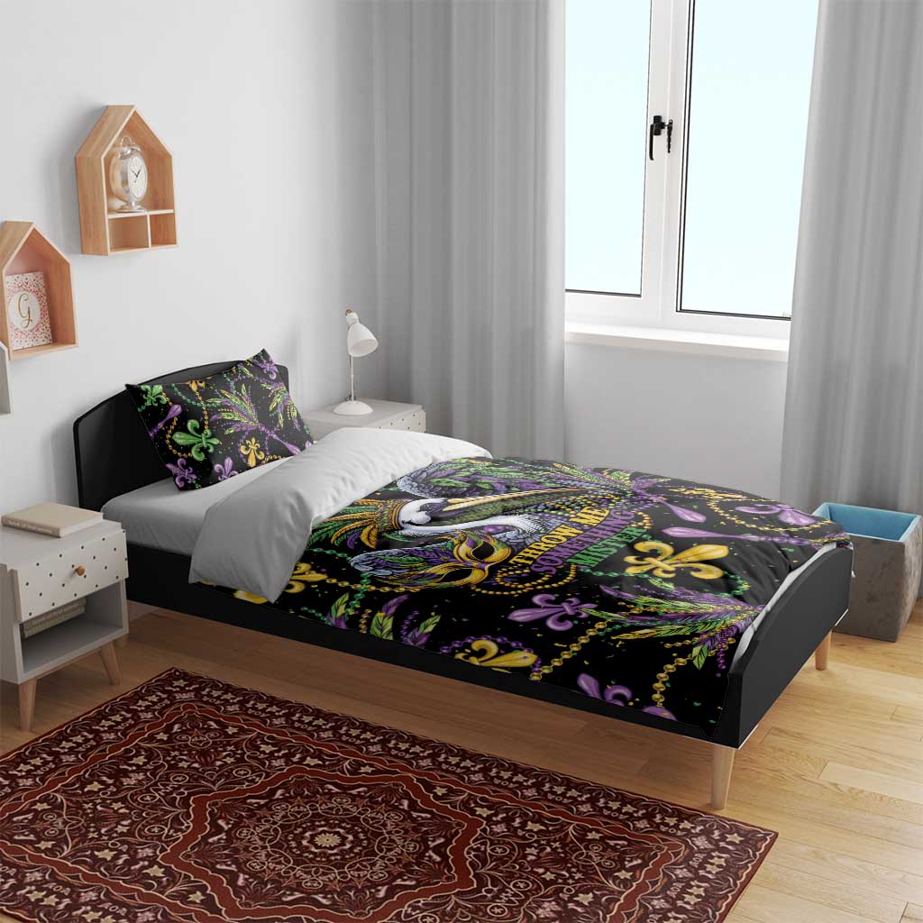 Mardi Gras Pelican Bedding Set Throw me Something Mister! - Wonder Print Shop