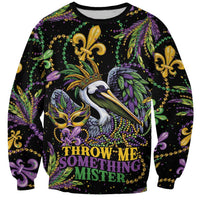 Mardi Gras Pelican Sweatshirt Throw me Something Mister! - Wonder Print Shop