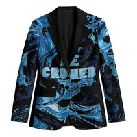 I Like My Ice Crushed Personalized Blazer Ice Blue White Marble Seamless