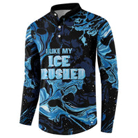I Like My Ice Crushed Personalized Button Sweatshirt Ice Blue White Marble Seamless