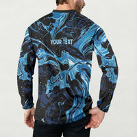 I Like My Ice Crushed Personalized Button Sweatshirt Ice Blue White Marble Seamless