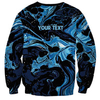 I Like My Ice Crushed Personalized Sweatshirt Ice Blue White Marble Seamless