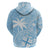 Custom Indo Fijians Zip Hoodie Fiji ke Hindustani Polyneisan Paisley Blue Style - Wonder Print Shop