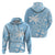 Custom Indo Fijians Zip Hoodie Fiji ke Hindustani Polyneisan Paisley Blue Style - Wonder Print Shop