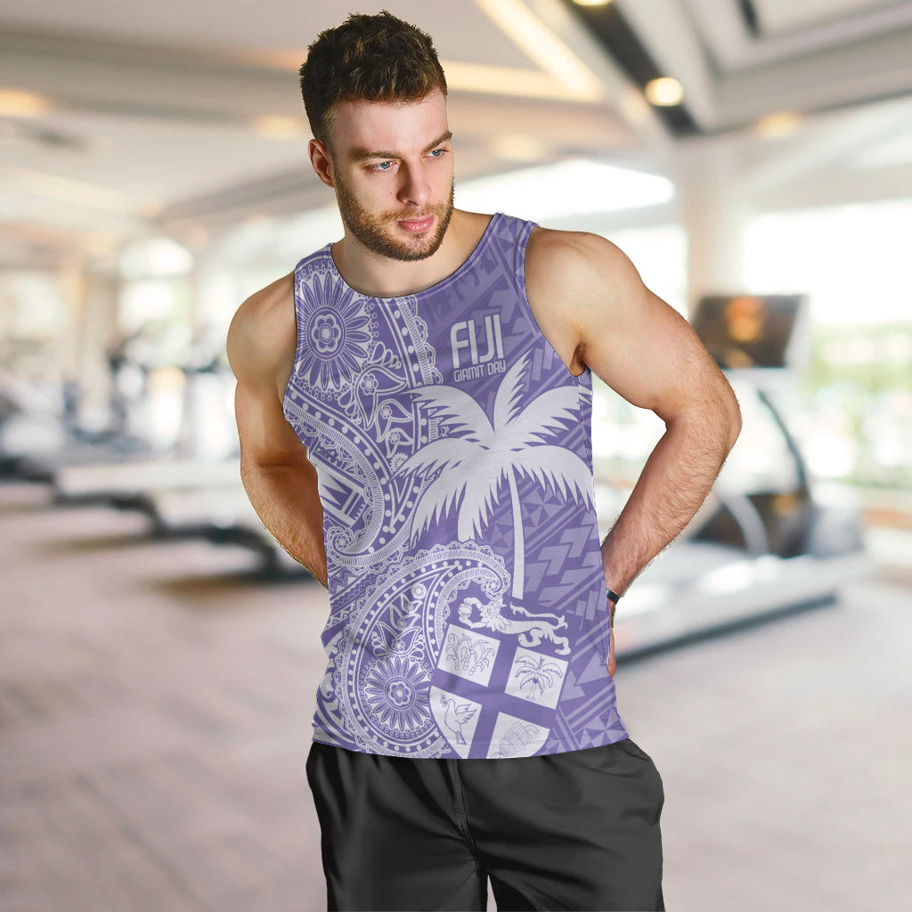 Custom Indo Fijians Men Tank Top Fiji ke Hindustani Polyneisan Paisley Purple Style - Wonder Print Shop