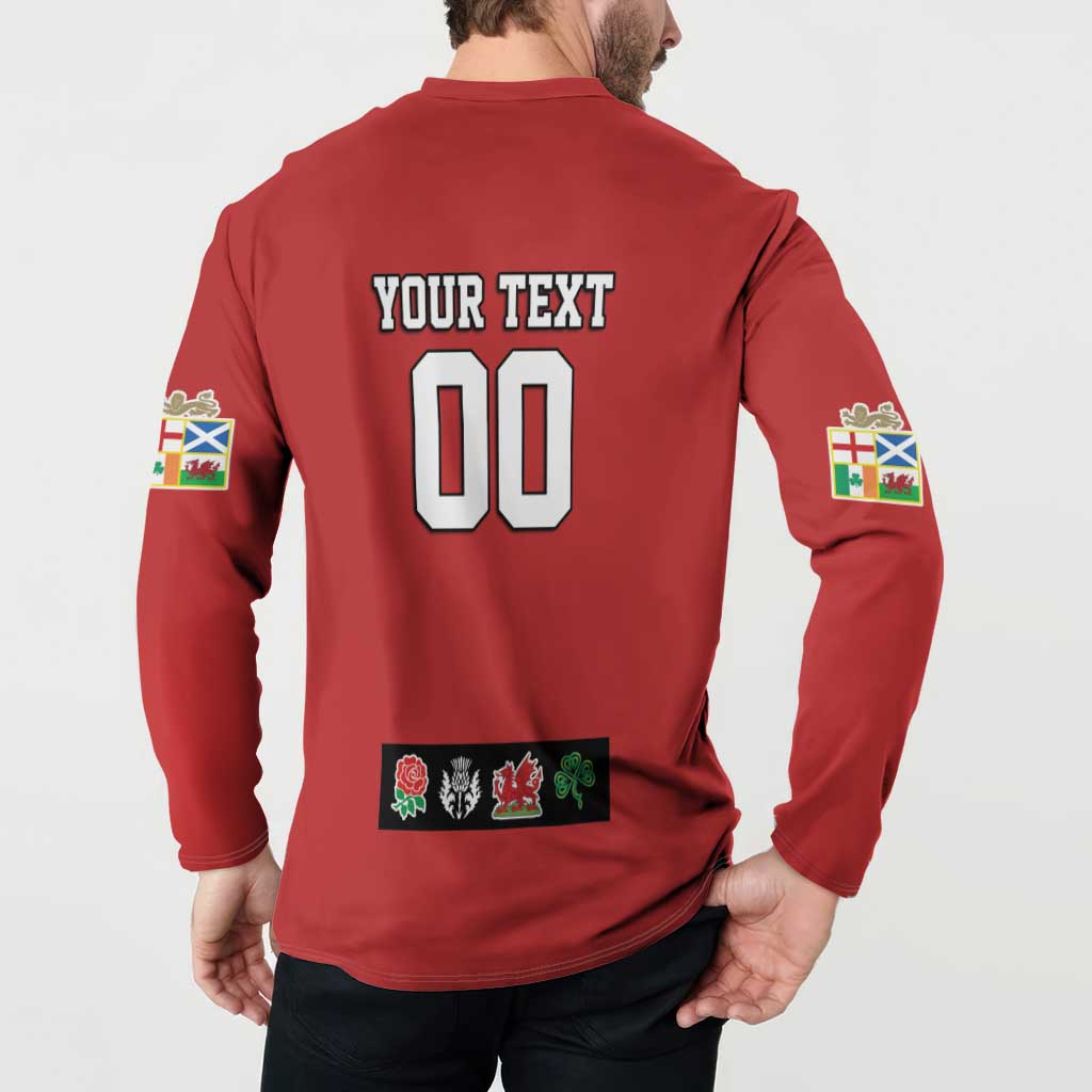 Custom British Lions Button Sweatshirt Combination of England Irish Scottish Welsh