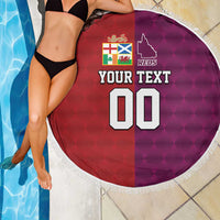 Custom British Lions Australia Queensland Beach Blanket Sporty Style