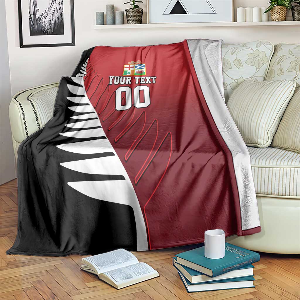 Custom British Lions New Zealand Blanket Half Black Fern