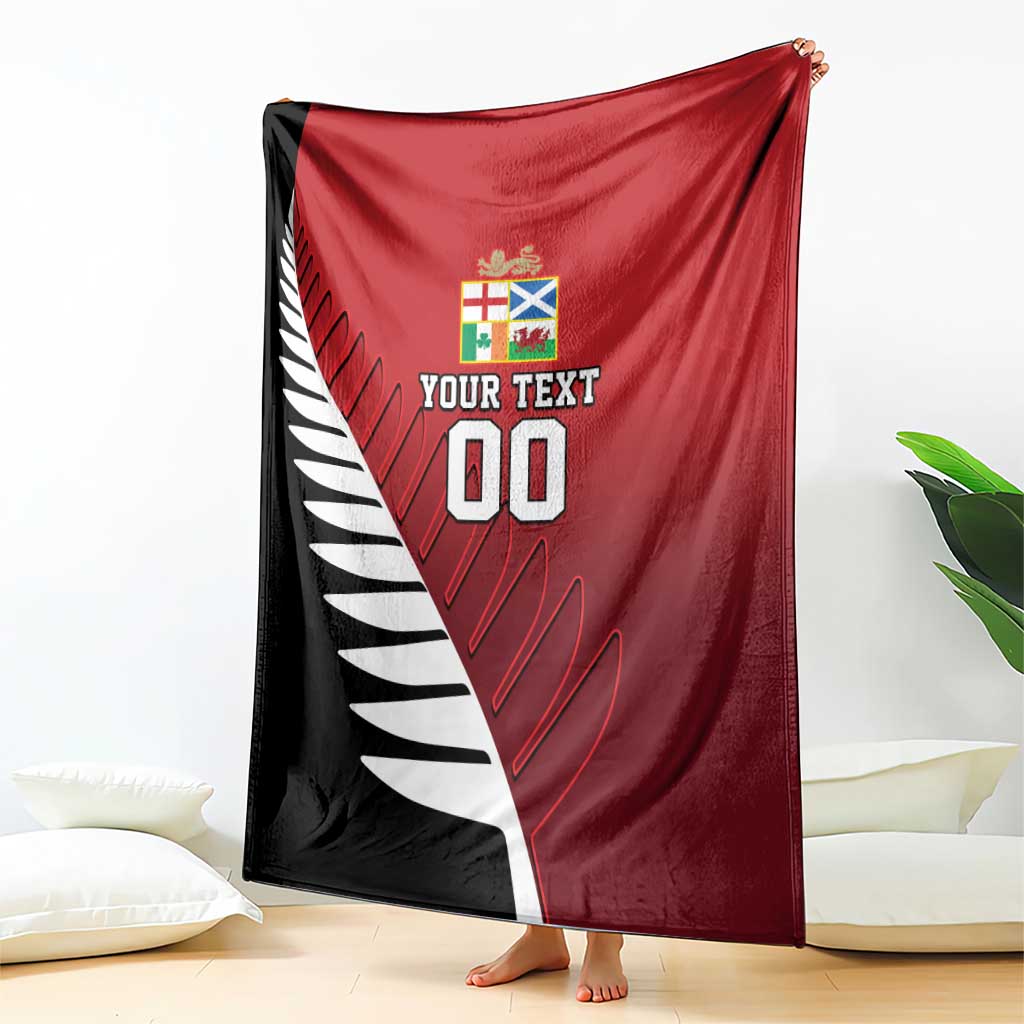 Custom British Lions New Zealand Blanket Half Black Fern