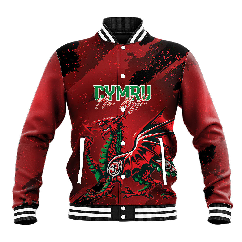 Wales Rugby National Heritage Custom Baseball Jacket Red Dragon Inspired Edition