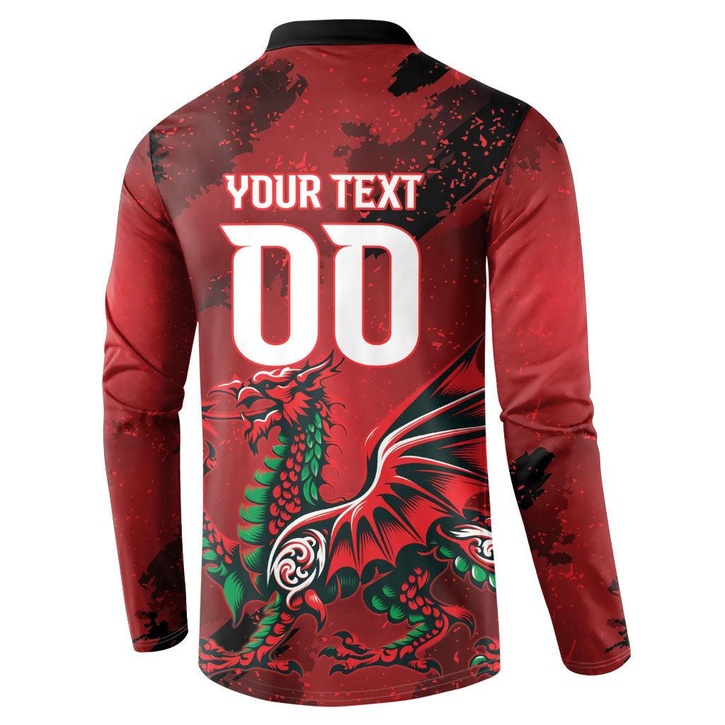 Wales Rugby National Heritage Custom Button Sweatshirt Red Dragon Inspired Edition