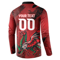 Wales Rugby National Heritage Custom Button Sweatshirt Red Dragon Inspired Edition