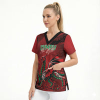 Wales Rugby National Heritage Custom Scrub Top Red Dragon Inspired Edition