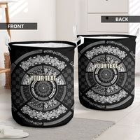 Italy Rugby Concept Custom Laundry Basket Black and White Mandala Inspired