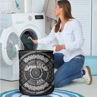 Italy Rugby Concept Custom Laundry Basket Black and White Mandala Inspired
