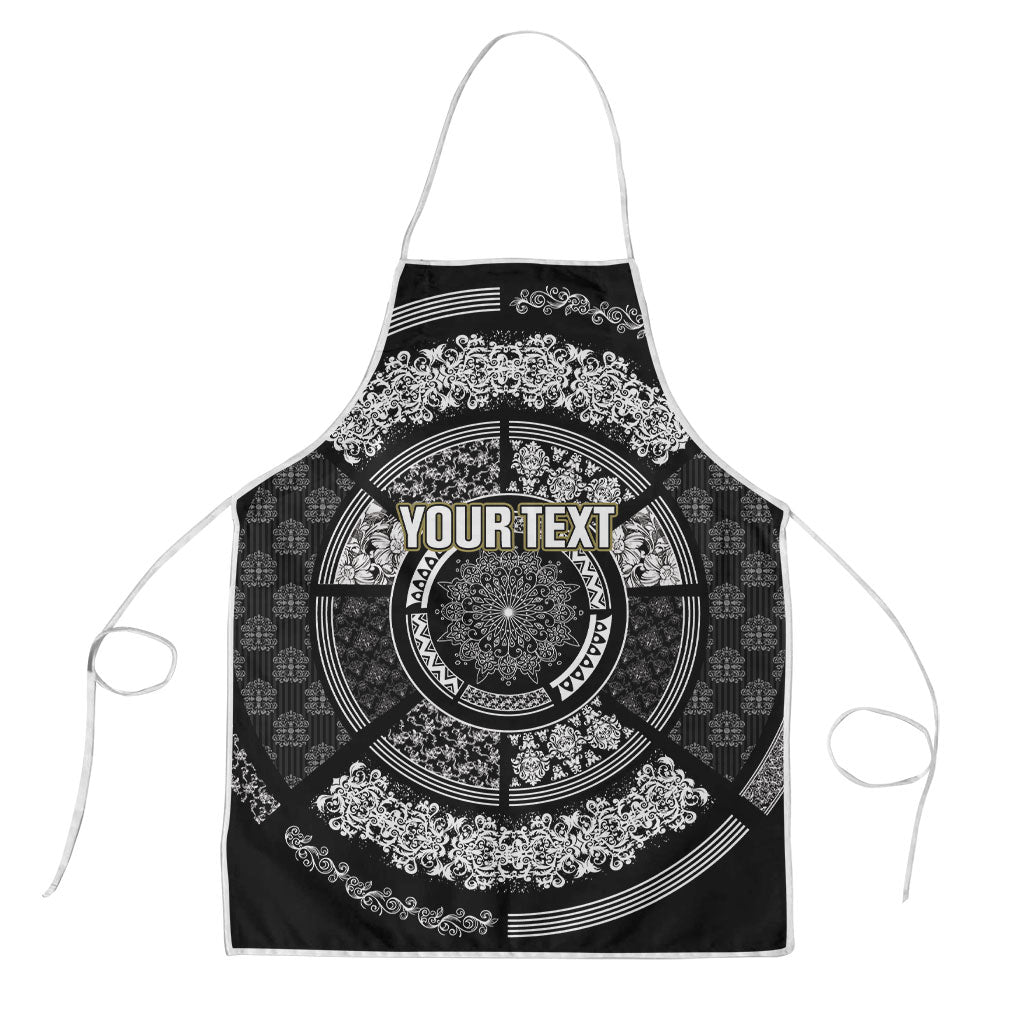 Italy Rugby Concept Custom Apron Black and White Mandala Inspired